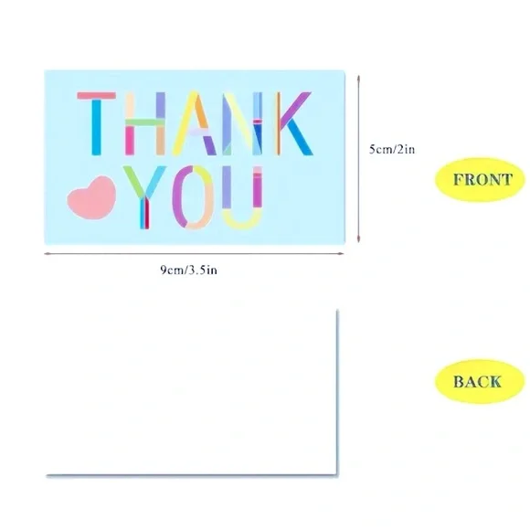 50 Blue Thank You Cards - Picture 3 of 3